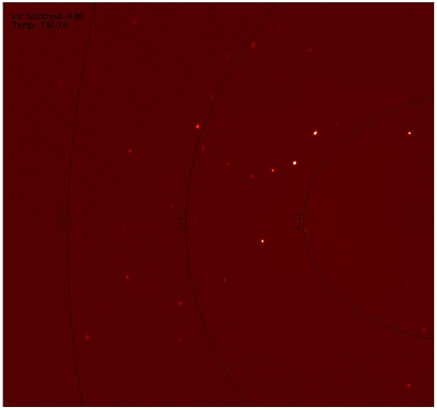 Figure 4: A frame from one of my X-ray diffraction data collections.